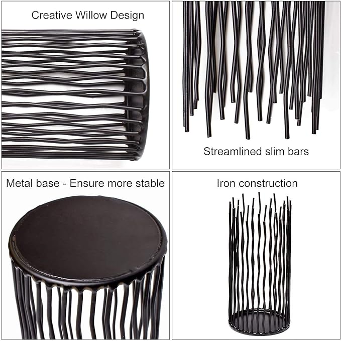 Metal Candle Holders for Pillar Candles - Creative Wire Candle Holder Set of 3 for Fireplace Mantel, Black Candlestick Holders for Table Centerpieces Halloween Christmas Birthday Party Home Decor