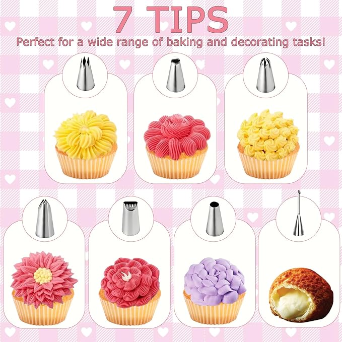 Reusable Piping Bags and Tips Set – 23Pcs Pastry Bag Kit: 4 Cotton Icing Bags (2x14in, 2x16in), 6 Stainless Steel Tips, Couplers, Brush – Cake Decorating Supplies for Beginners, Cupcakes, Cookies
