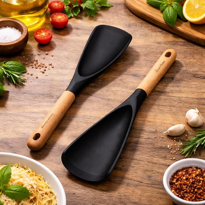 Silicone Spatula Spoon Set – Heat Resistant Cooking Spoons for Non-Stick Cookware, Small Silicone Spatulas for Kitchen Use