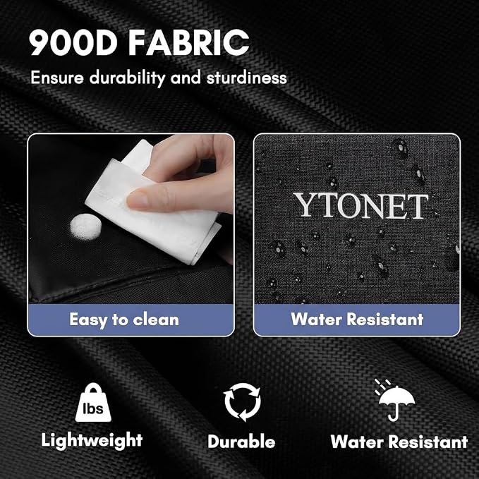 Ytonet Wearable Cleaning Caddy Bag, Large Cleaning Supplies Organizer with 4 Foldable Dividers, Caddy Organizer with Handle & Shoulder Strap & Waist Strap for Cleaners & Housekeepers, Black Grey