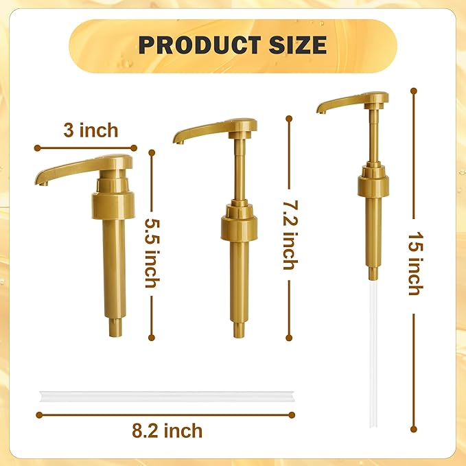 Coffee Syrup Pump ONLY for Monin Glass 750ml Bottle – 3 Pack Syrup Pumps, Compatible with Monin 25.4 oz Bottles