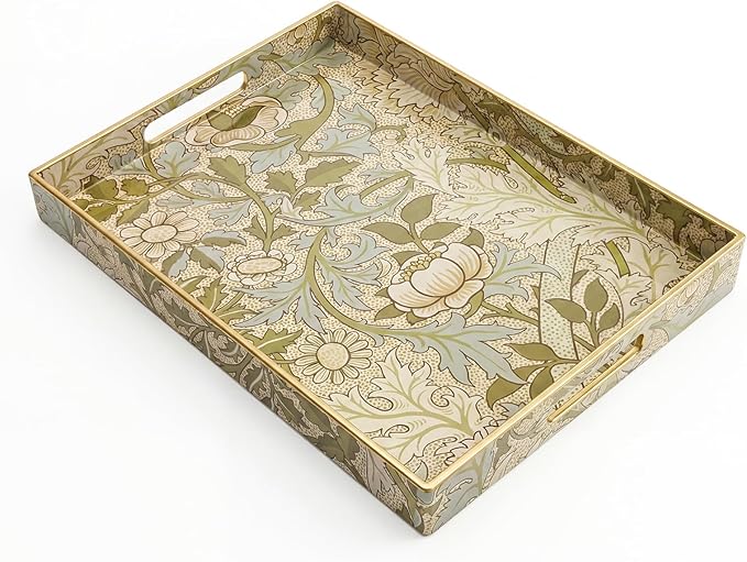 AGIOTA Coffee Table Trays for Living Room Serving Tray with Handles, Modern Large Tray for Ottoman Coffee Table