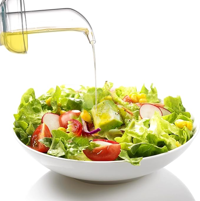 ELETON Cylindrical 16 oz Olive Oil Dispenser Bottle Glass with No Drip Spout -Olive Oil & Vinegar Dispenser Glass Cruet Decanter- Glassware Seal Handicraft Easy Clean Drip Free Bottles for Kitchen