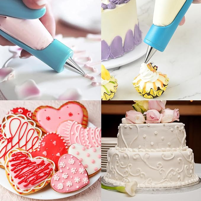 Cake Decorating Pen Kit,Reusable DIY Cake Decorating Piping Bags and Nozzles, Dessert Decorating Syringe for Decorating Cakes Pastries & Cupcakes Icing Cream Syringe