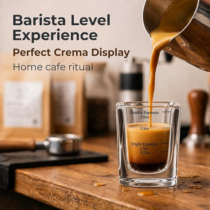 Ruckae Shot Glasses Measuring Cup Set 12 Pack Square Espresso Shot Glasses Liquid Heavy Glass -Incremental Measurement 2oz Shot Glass for Bars and Home Use