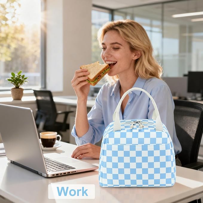 LEDAOU Lunch Box for Women Insulated Lunch Bag Cute Lunchbox Compact Cooler Thermal Reusable Lunch Tote for Work School Picnic Travel