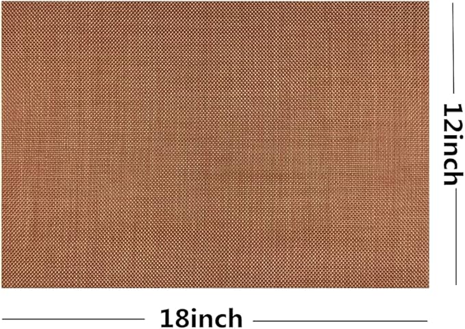 WAZAIGUR Placemats,Easy to Clean Crisscross Woven Vinyl Place Mats Durable Non-Slip Heat Resistant Table Mats,Placemats for Kitchen Table Set of 6,Rust Red