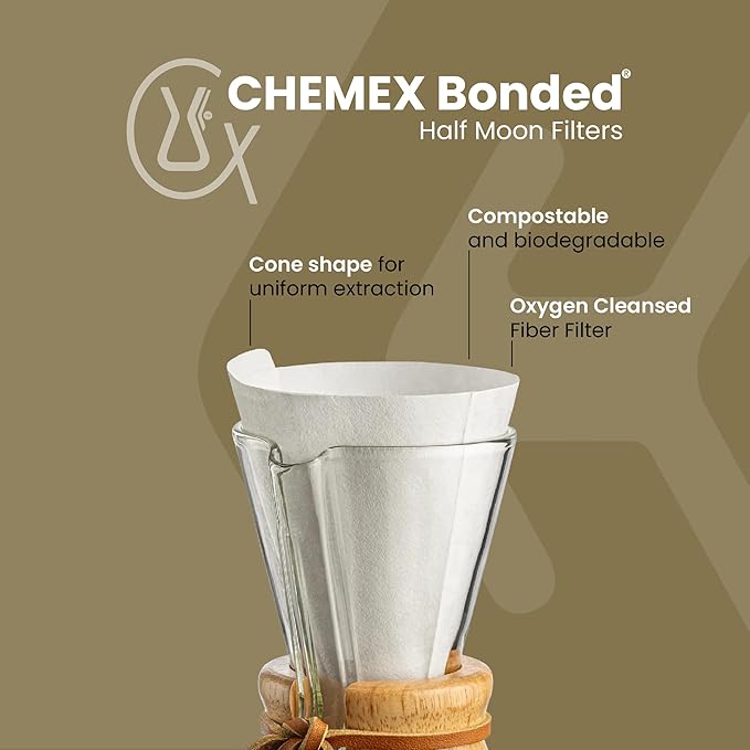 Chemex Bonded Filter - Half Moon - 100 ct