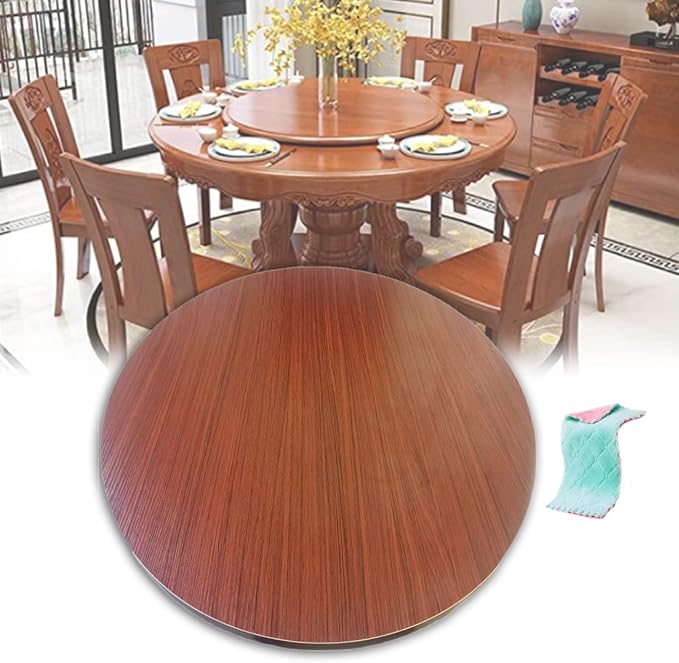 Rotating Serving Tray Round - Wooden Lazy Susan Turntable For Kitchen Dining Table Tabletop Turntable - Rotating By Hand, 360° Swivel Plate, Convenient Sharing Of All Dishes (Color : Red-brown, Size