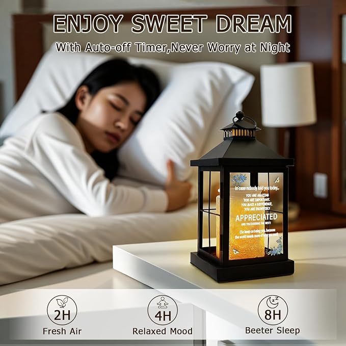 Candle Warmer Lamp with Timer,Lantern Warmer Compatible with 3 Wick Candles,Vintage Dimmable Lamp Candle Warmer Lantern with Glass Motivational Quote Desk Sign Decor Home Office Desk Decor