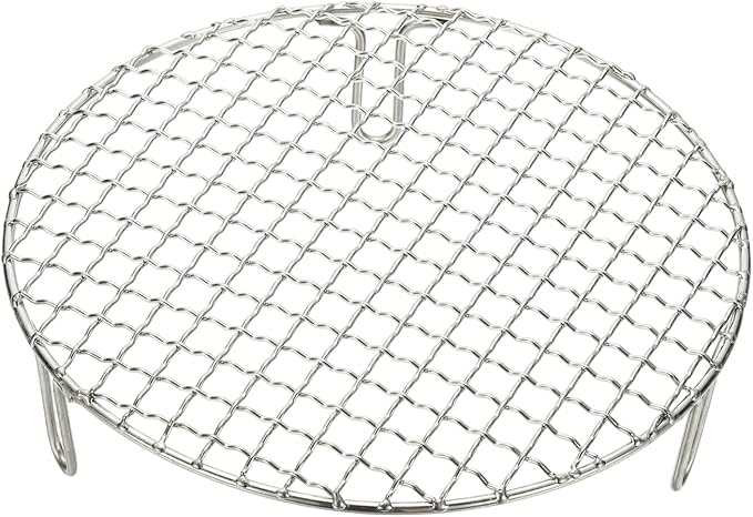 uxcell 9 Inch Round Cooking Rack, Stainless Steel Canning Racks with Legs, Barbecue Mesh Grill for Baking Cooling Steaming Cookware