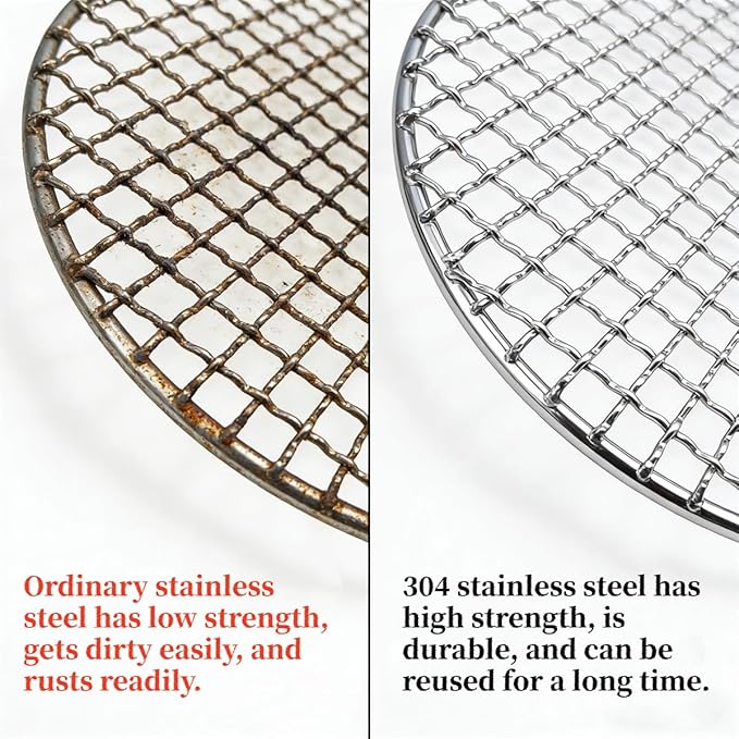 Round Cooling Racks for Cooking and Baking, 4-21.6 Inch 304 Stainless Steel Campfire Grill Grate for Fits Air Fryer/Stockpot/Pressure Cooker/Round Cake Pan (304 stainless steel,4.3"/11cm)