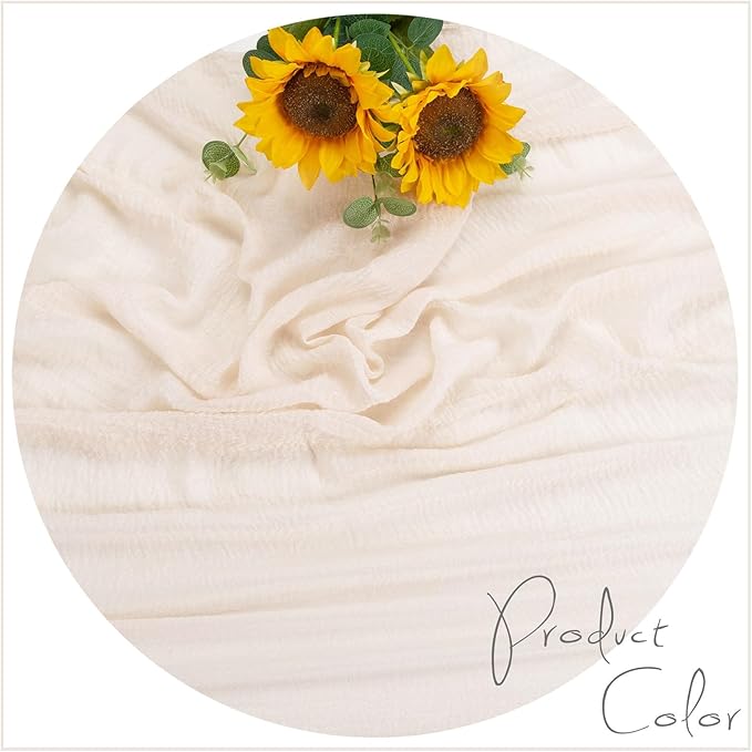 13ft Light Beige Cheesecloth Table Runner Boho Gauze Runner for Baby Shower 35x157 Inches Cheese Cloth Table Runner for Wedding Bridal Party Home Decorations