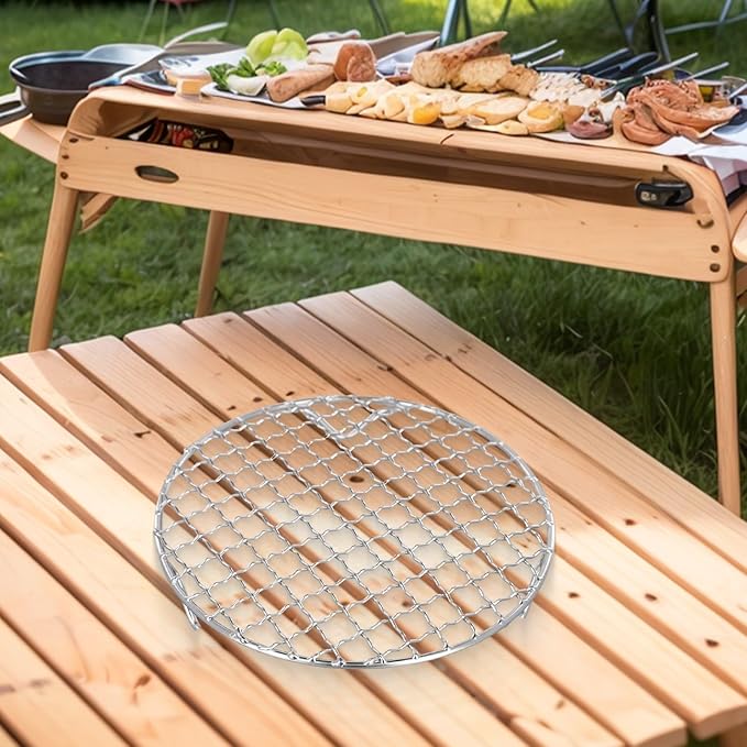 Round Cooling Baking Rack 201 Stainless-Steel Wire Oven Grill Sheet with Stable Tri-Leg Design for Baking, Roasting, Grilling, Drying and Cooling Cakes, Pies, Cookies, Pizza(15cm)