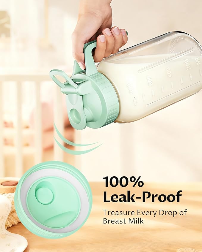 32oz Breast Milk Pitcher with Lid – Leak-Proof & Airtight Glass Storage Container, Breastfeeding Essentials for Breastmilk, Wide Mouth Mason Jar Pitcher, Fast Formula Maker