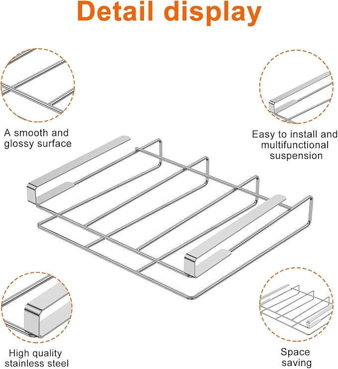 Cabinet Board Organizer Holder Rack Stainless Steel Hanging Chopping Board Rack Hanging Shelf Vertical Horizontal Cutting Board Hanger Stand Under Shelf Chopping Board Holder for Home