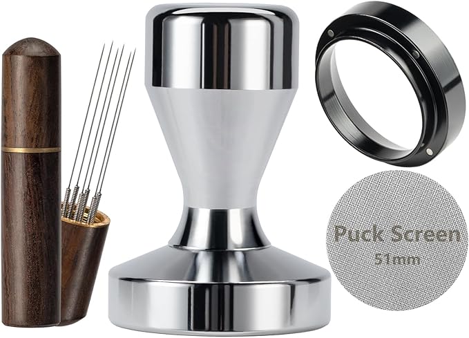 51mm Tamper Espresso Accessories Kit: Espresso Tamper Set, Coffee Tamper Set Barista Tools Coffee Tools | Espresso Kit Fits Espresso Machines of 51mm Portafilters, Tested by Professional Baristas