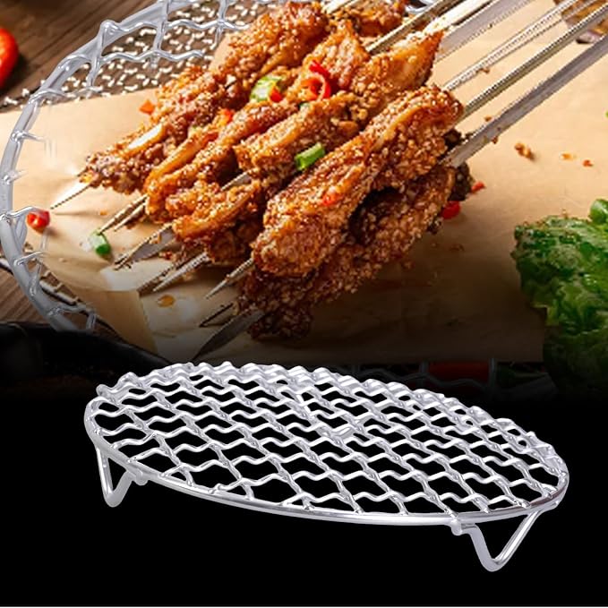 Multifuntional Round Cooling Rack Professional Barbecue Meshs Stainless Steel Texture Suitable for Baking and Grilling Oven Grills Sheet