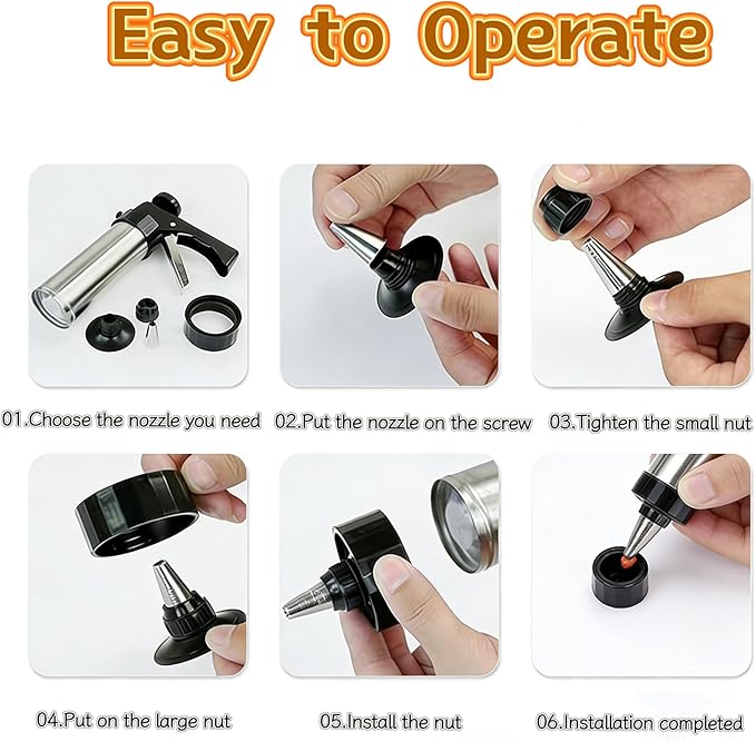 Stainless Steel Cookie Press Gun Kit with 13 Discs & 8 Piping Tips, Easy-to-Use Biscuit & Icing Gun for Baking and Cake Decorating, Perfect for DIY Christmas Cookies and Pastries.