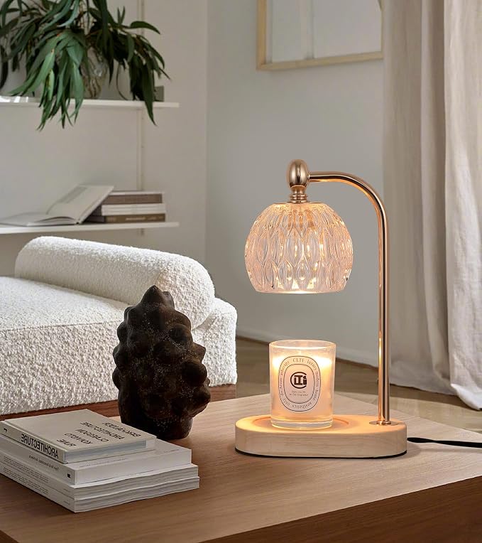 MEIXISUE Candle Warmer Lamp with Timer and Dimmer,Flameless Electric Wax Melt Warmer for Jar Candles With 2 Bulbs,House Warming Gifts,Mother's Day/Birthday/Christmas Gifts For Mom/Wife,Home Decor Lamp