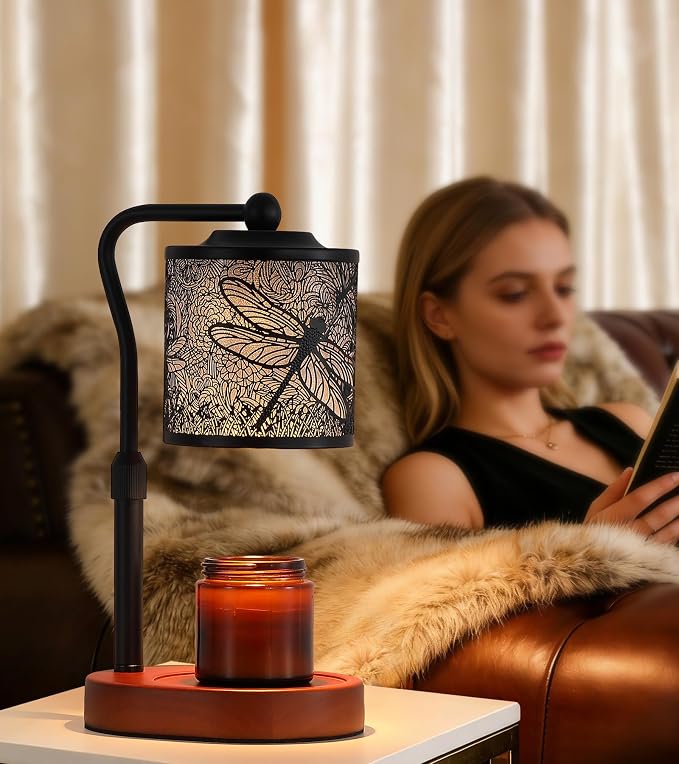 Candle Warmer Lamp with Timer, Dragonfly Candle Warmer Lamp with Jar Candles,Wax Melt Warmer for Housewarming Gift, Birthday Mother's Day Valentines Gifts for Women,Mom,Sister,Bedroom Home Decor