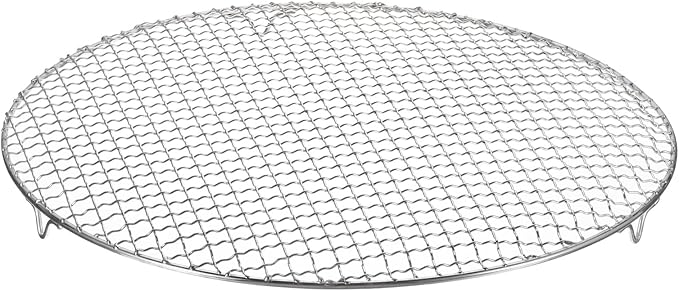 HARFINGTON Round Cooking Rack 15.9-inch Stainless Steel Cross Wire Barbecue Grill Net with 20mm Legs for Cooking Baking Steaming BBQ