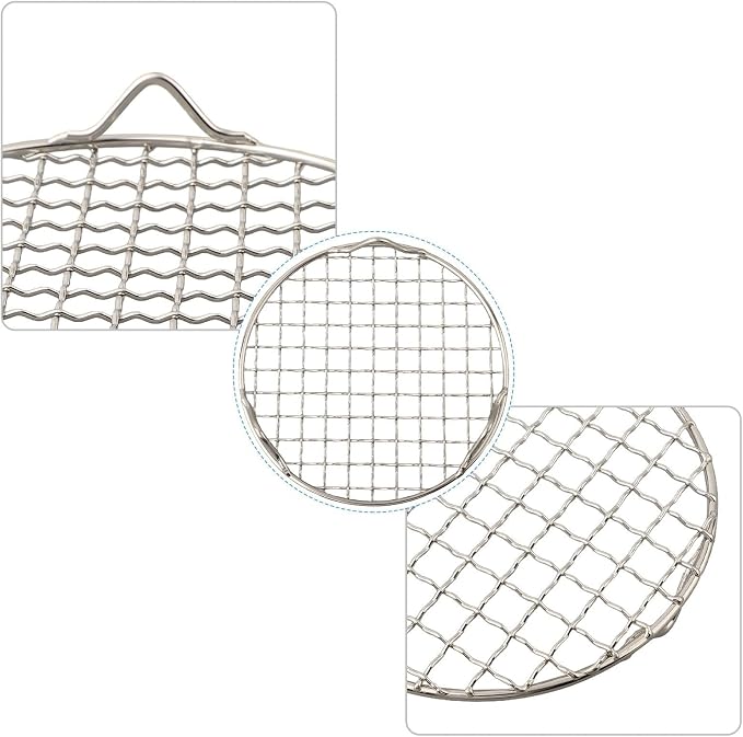 Round Cooling Baking Rack, 201 Stainless-Steel Wire Oven Grill Sheet with 3-Leg Stable Design, 1.2cm Mesh for Even Heating, Multi-Size Options 13cm to 40.5cm, for Baking, Roasting(15cm)