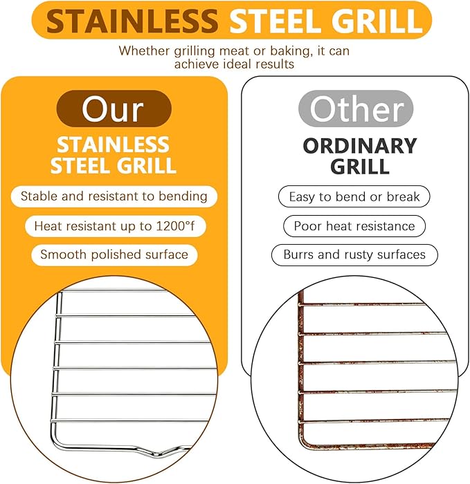 Stainless Steel Roasting Rack, Rectangle Cooking Racks 5.3 x 8.46 Inch Oven Grill Rack Cookie Cooling Rack for Cooking Baking Roasting Grilling