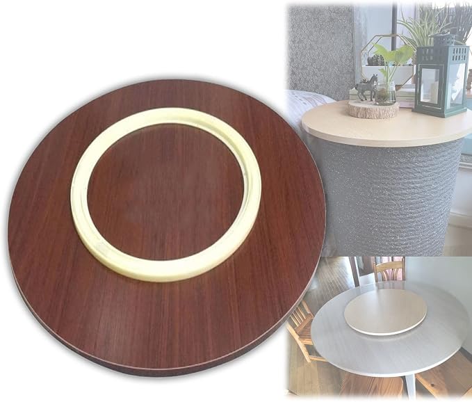 360° Turntable Round Wooden Serving Tray Plate, Smooth Running, Not Easy To Tilt, Large Turntable Lazy Susan For Kitchen, Hotel And Restaurant Tabletop Rotating Serving Plate (Color : Red-brown, Siz