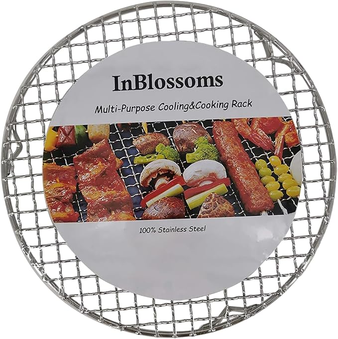Round Barbecue Cooling Baking Rack Dia 10.4" Stainless Steel Pot Rack with Legs for Air Fryer Instant Pot Pressure Cooker Canning Dutch Oven