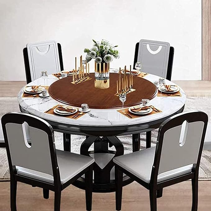 Ø50cm~100cm Lazy Susan Wooden Turntable For Round Dining Table Swivel Serving Plate - Wooden Round Rotating Serving Tray For Kitchen, Smooth Surface, Smooth Rotation, Easy Clean (Color : Walnut, Siz