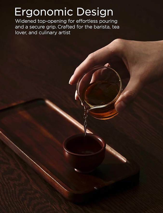 Tea and Espresso Measuring Cup, 3 Oz/100ml High Borosilicate Espresso Shot Glass, Dual Scale, Coffee Machine Accessories Barista Tools, Beaker Style