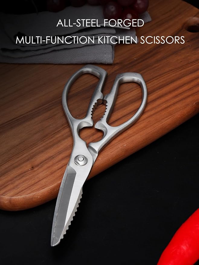 Kitchen Scissors, Forged Stainless Steel Heavy Duty Kitchen Shears, Dishwasher Safe Cooking Scissors for Meat, Poultry & Vegetables
