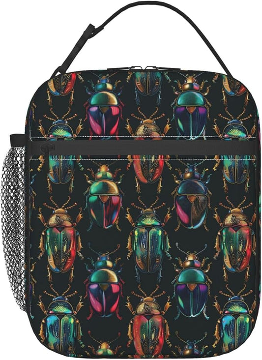 Insect Portable Lunch Bag, Insulated Lunch Box Reusable Totes for Women Men Adults, Lunchbag for Work Picnic Camping