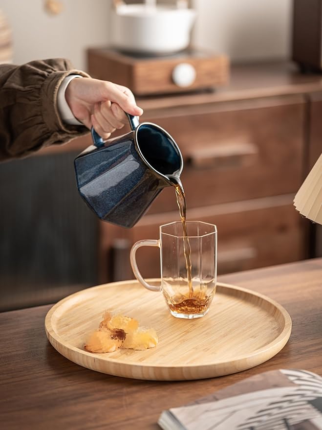 Pour Over Coffee Maker,Ceramic Coffee Maker With 40 pcs Paper Filter，20oz/600ml Pour Over Coffee Dripper (Starry Blue)