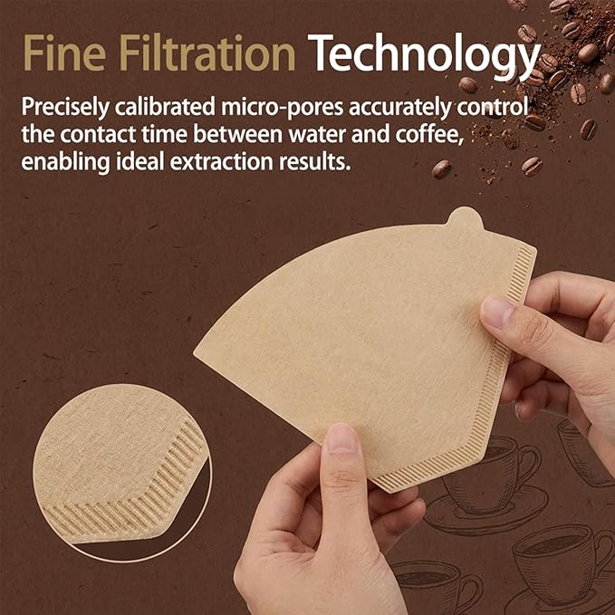 #4 Cone Coffee Filters 200 Count, Unbleached Natural Paper 8-12 Cup, Disposable for Pour Over Drip Coffee Makers