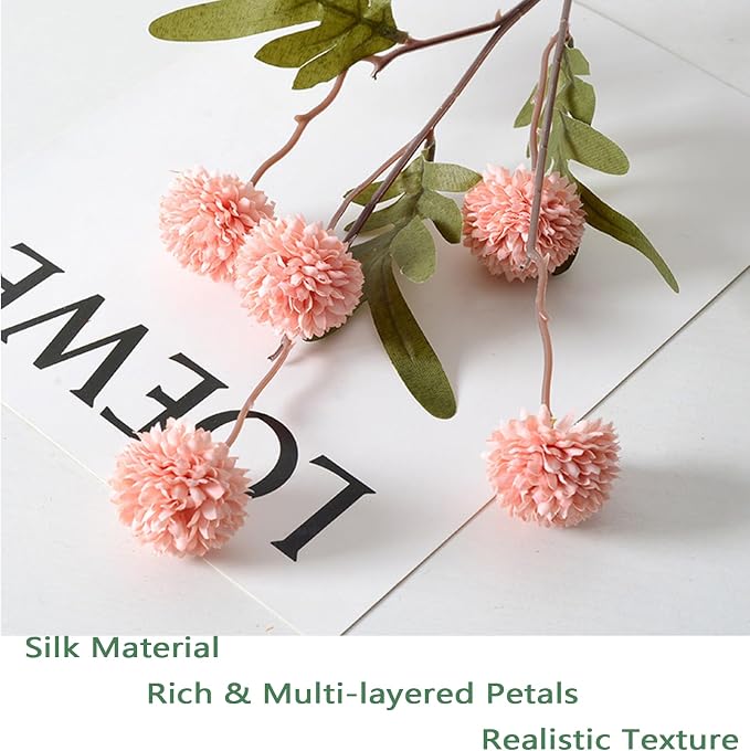 10pcs Faux Pink Kiku Flowers, 5 Heads Each Stem & 4 Branches Eucalyptus Stems, Artificial Small Mini Chrysanthemum Flowers for Aesthetic Room Decor, Floral Arrangements Centerpiece