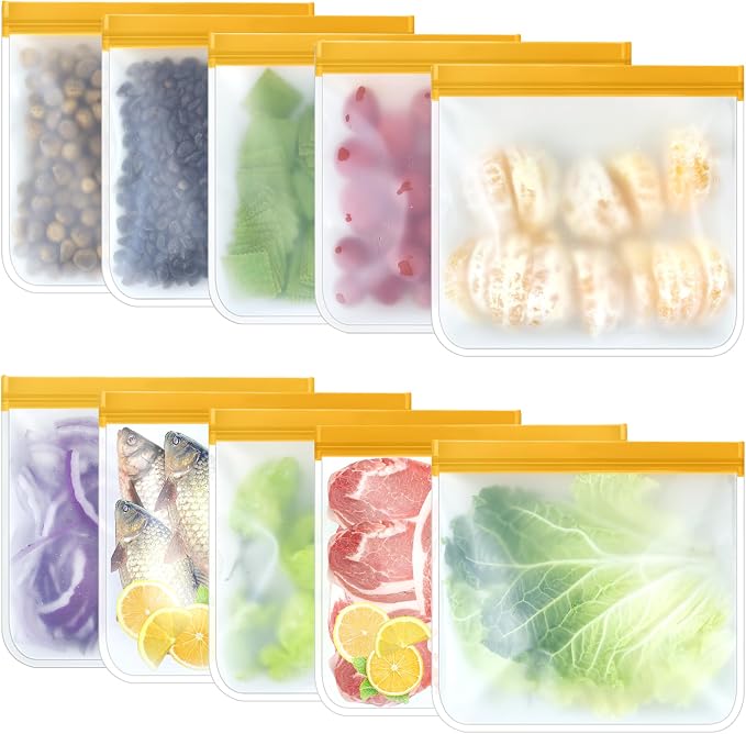 10 Pack Reusable Sandwich Bags, Silicone Sandwich Bags Reusable, Reusable Silicone Bags, Leakproof Sandwich Containers for Lunch Boxes, Travel Picnic, Work, Home Use
