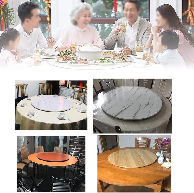 Round Lazy Susan Wooden Turntable For Kitchen Dining Table - 360° Rotating Serving Plate/Trays, With Base, Integrated Structure, It Can Be Rotated Directly On The Desktop (Color : Wood, Size : Ø50cm