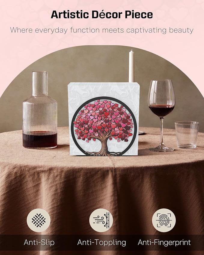Uniclife Metal Napkin Holder for Table, Standing Napkin Dispenser for Cocktail, Luncheon & Guest Napkins, Tree of Love Napkin Stand, Upright Paper Napkin Holder for Kitchen Dining Table Coffee Bar