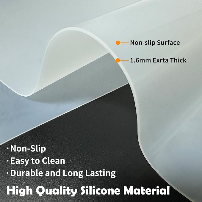 Large Silicone Mats, 78.7”x15.7” Extra Large Silicone Heat Resistant Mat, Countertop Protector, Nonstick Waterproof Mats for Kitchen Counter, Shipped Rolled Up Kitchen Counter Mat, Dark Gray