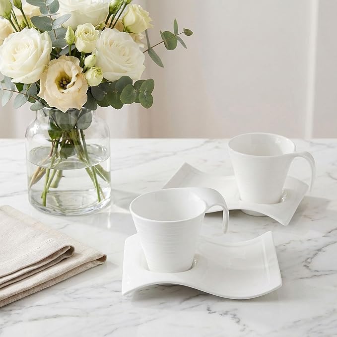Porcelain Coffee cup and saucer Mugs,5.17 Ounce, Savor Espresso Mugs Cups for Latte, Hot Tea, Cappuccino, Mocha, Cocoa, Mugs Set