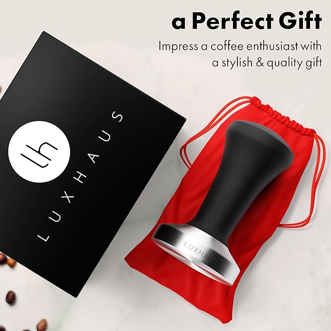 LuxHaus 51mm Espresso Tamper - Premium Barista Coffee Tamper with 100% Flat Stainless Steel Base