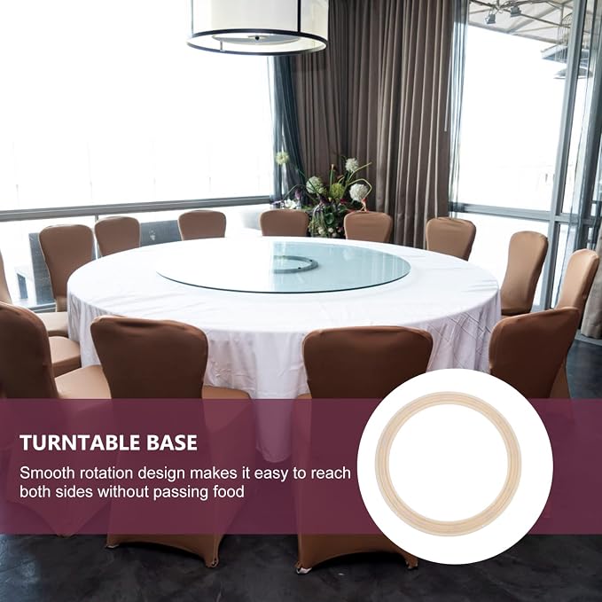 Round Turntable Bearing Base for Dining Table Swivel Plate for Easy Rotating Access for Banquets Restaurants and Kitchens