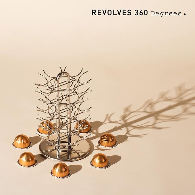 Peak Coffee Capsule Revolving Storage Stand for 35 Nespresso Pods Holder | Vertuo Pod Holder Tree Organizer & Stand | Easy & Space-Saving Coffee Pod Holder | Designed for Nespresso Accessories