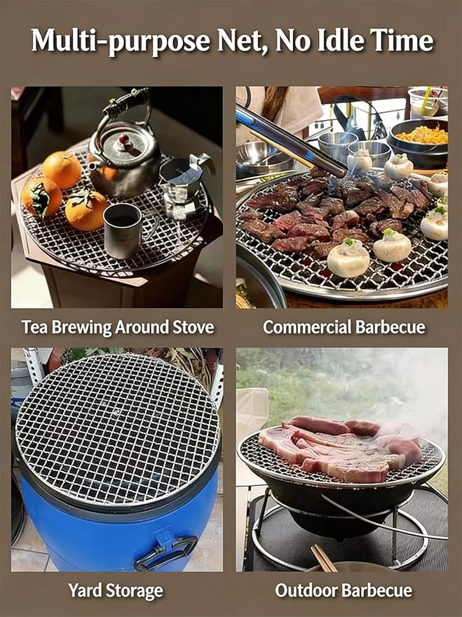 Round Cooling Racks for Cooking and Baking, 4-21.6 Inch 304 Stainless Steel Campfire Grill Grate for Fits Air Fryer/Stockpot/Pressure Cooker/Round Cake Pan (304 stainless steel,11.4"/29cm)