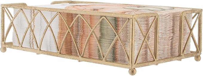 Boston International Arch Design Guest Towel Napkin Holder Caddy, 9 x 5.25-Inches, Antique White,BID58