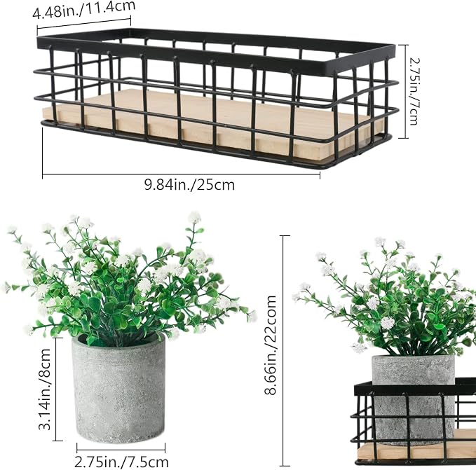 3 Potted Artificial Plants Flowers for Home Decor Indoor, Centerpiece Table Decorations for Dining Room and Coffee Table, White