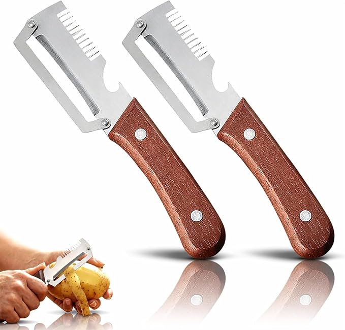 vegetable peeler，3 in 1ultra-sharp stainless steel blade, suitable for peeling fruits and vegetables, with bottle opener, (2PCS)