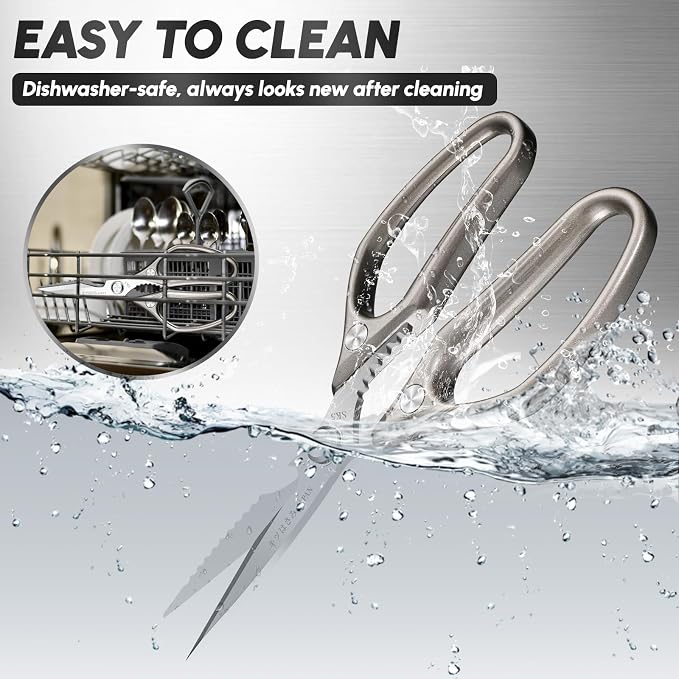 SSGP Kitchen Shears Set, All Purpose Heavy Duty Poultry Shears, Sharp Japanese Meat Scissors, Dishwash Safe Stainless Steel Kitchen Scissors for Food, Chicken Bones, Turkey, Cooking Gifts for Men Dad